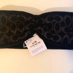 NWT Black COACH Signature Print Knit Headband